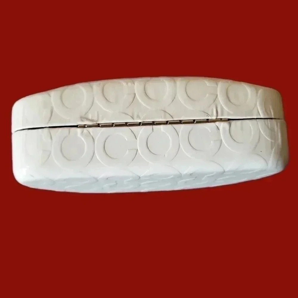 -Coach hardshell sunglass & eyeglass case ivory color